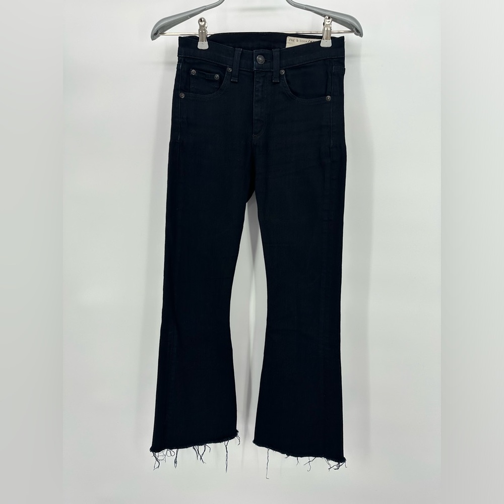 Rag &‎ Bone | Women’s 24 Black Coal 10 inch Crop Flare Jeans denim
